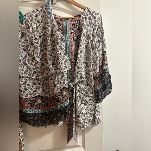 Hale Bob 3 piece outfit set pants tank top and 3/4 sleeve blouse size large - Picture 7 of 13